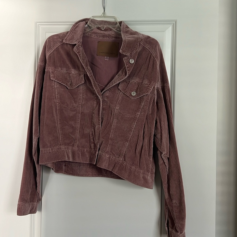 EUC mauve pink corduroy bomber jacket